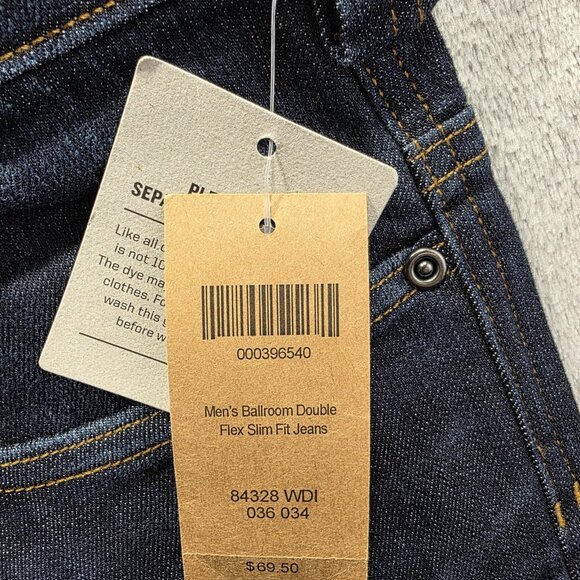 Duluth Trading Co Jeans Mens 36x34 Blue Ballroom Double Flex Slim Fit Denim - Picture 7 of 12